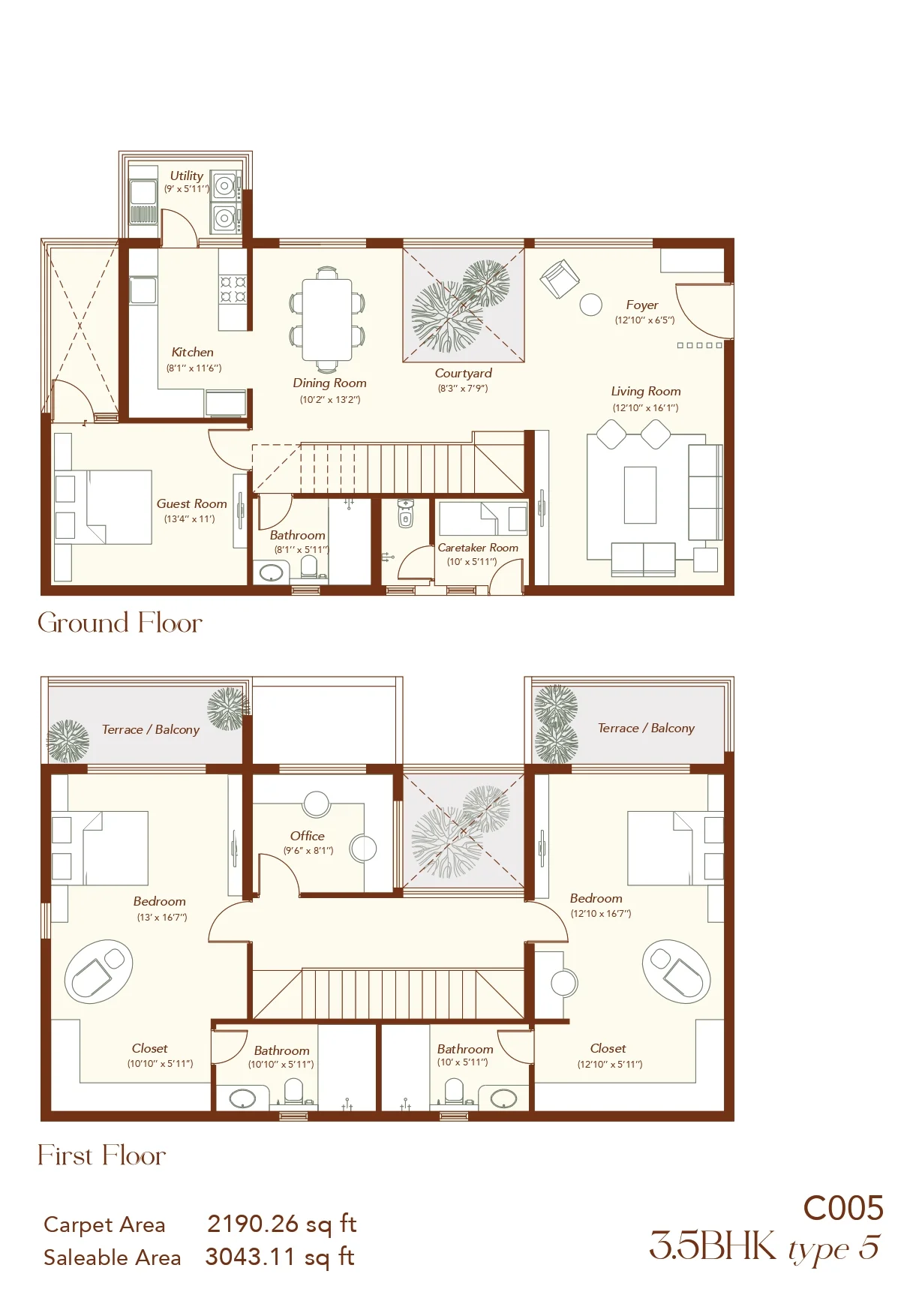 Echoes of Eden 3.5 BHK Duplex floor plan 11